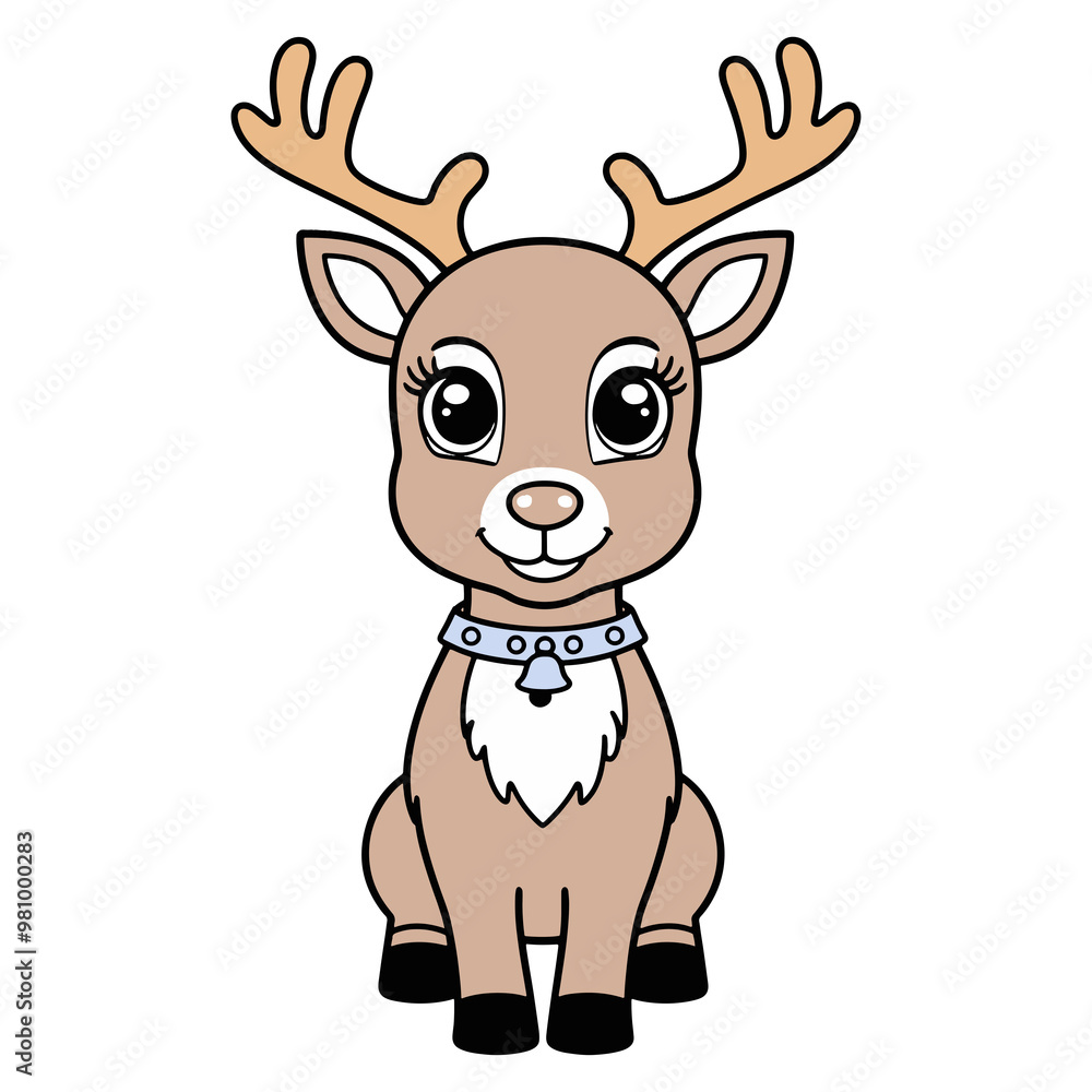 Adorable Reindeer with Expressive Eyes and Soft Antlers Adorable Reindeer with Expressive Eyes and Soft Antlers