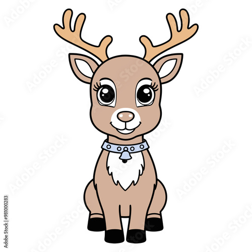 Adorable Reindeer with Expressive Eyes and Soft Antlers