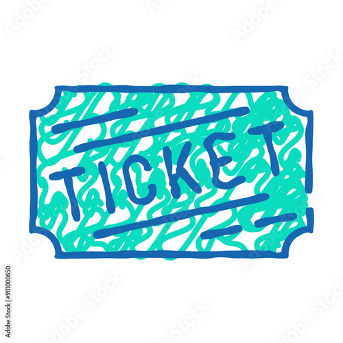 lottery ticket doodle icon sketch vector. lottery ticket sign. isolated symbol illustration