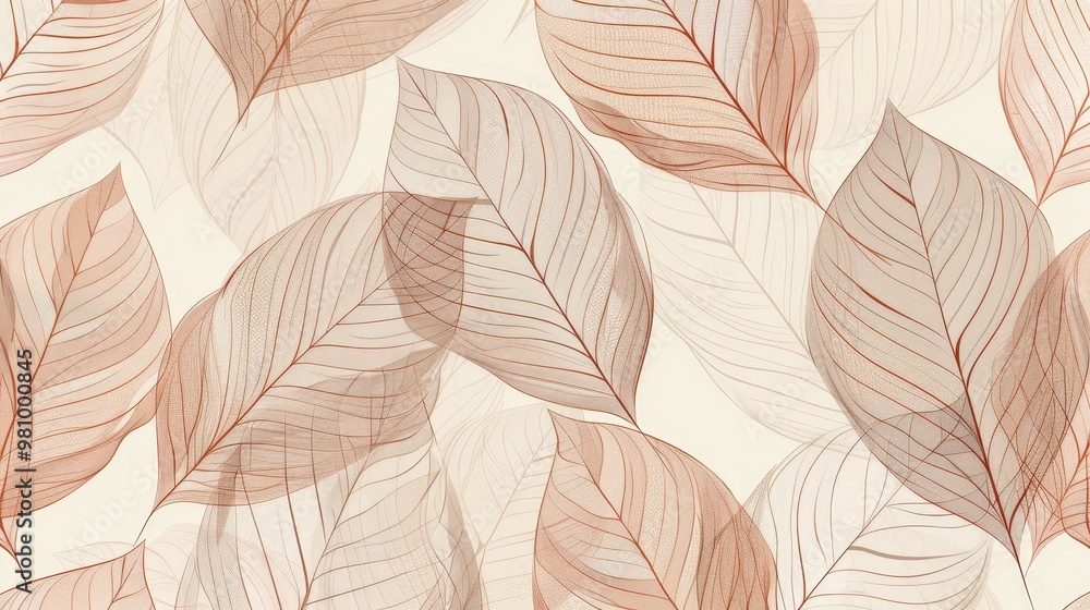 This pattern features a series of delicate, intricately detailed leaf designs, arranged in a repeating layout. This pattern features a series of delicate, intricately detailed leaf designs, arranged in a repeating layout.