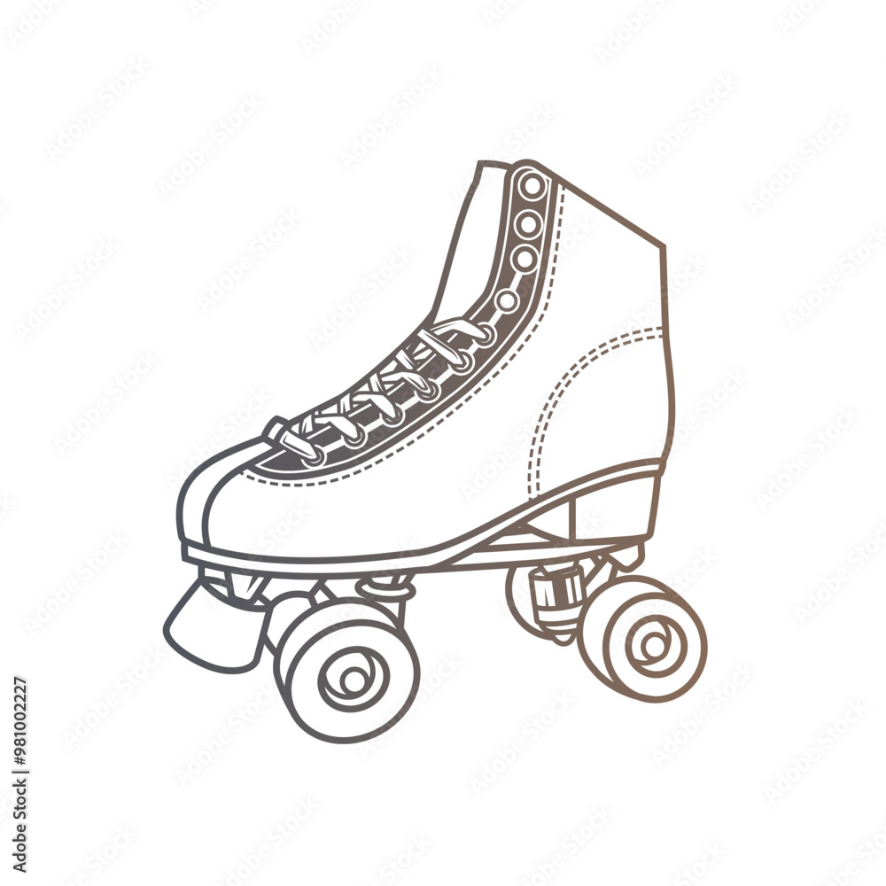 Roller skates illustration. Retro roller skates. Original vector illustration in vintage style. T-shirt design. Roller skates illustration. Retro roller skates. Original vector illustration in vintage style. T-shirt design.