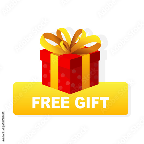 Free gift. Element with a gift. Vector illustration