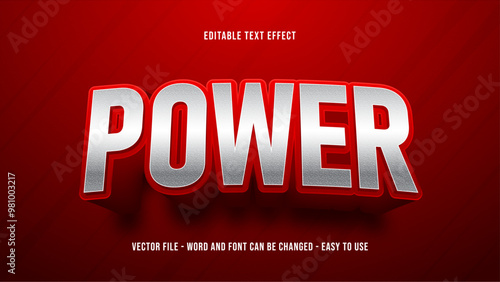 Power text effect, strong editable text style effect