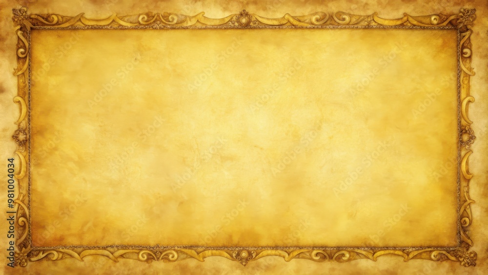 Obraz premium Old yellow parchment paper with empty space for text, featuring various frames for embellishment