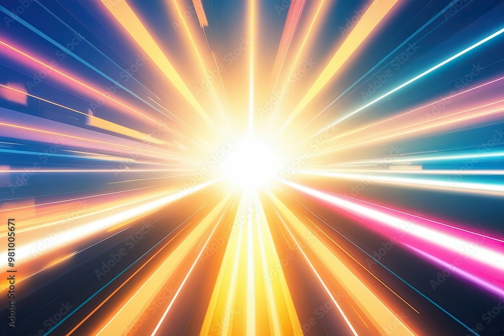 Fototapeta premium Vibrant Sun Ray Overlays for Dynamic Light Effects and Luminous Transitions