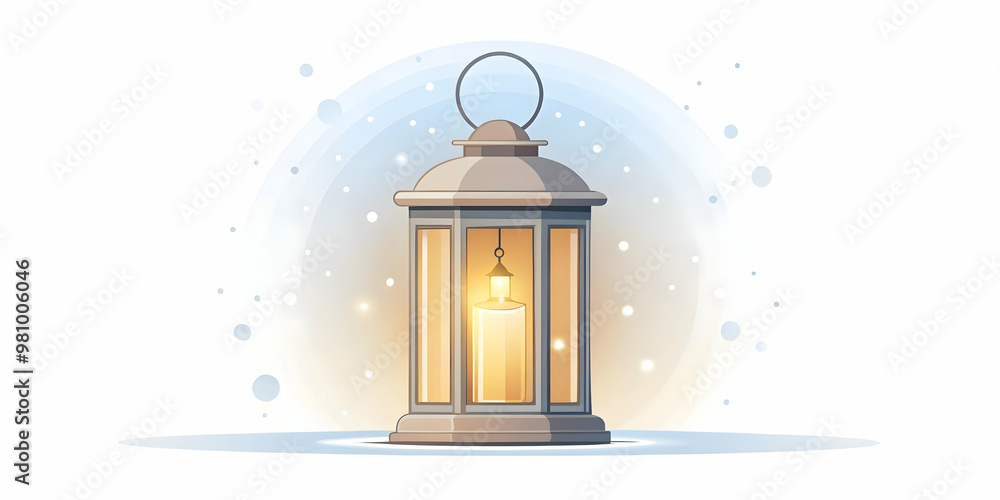 Flat Floating Winter Lantern with Glowing Light Isolated on White Background - Perfect for Cozy Winter Promotions and Festive Infographics in Smart Vector Illustration Style Flat Floating Winter Lantern with Glowing Light Isolated on White Background - Perfect for Cozy Winter Promotions and Festive Infographics in Smart Vector Illustration Style