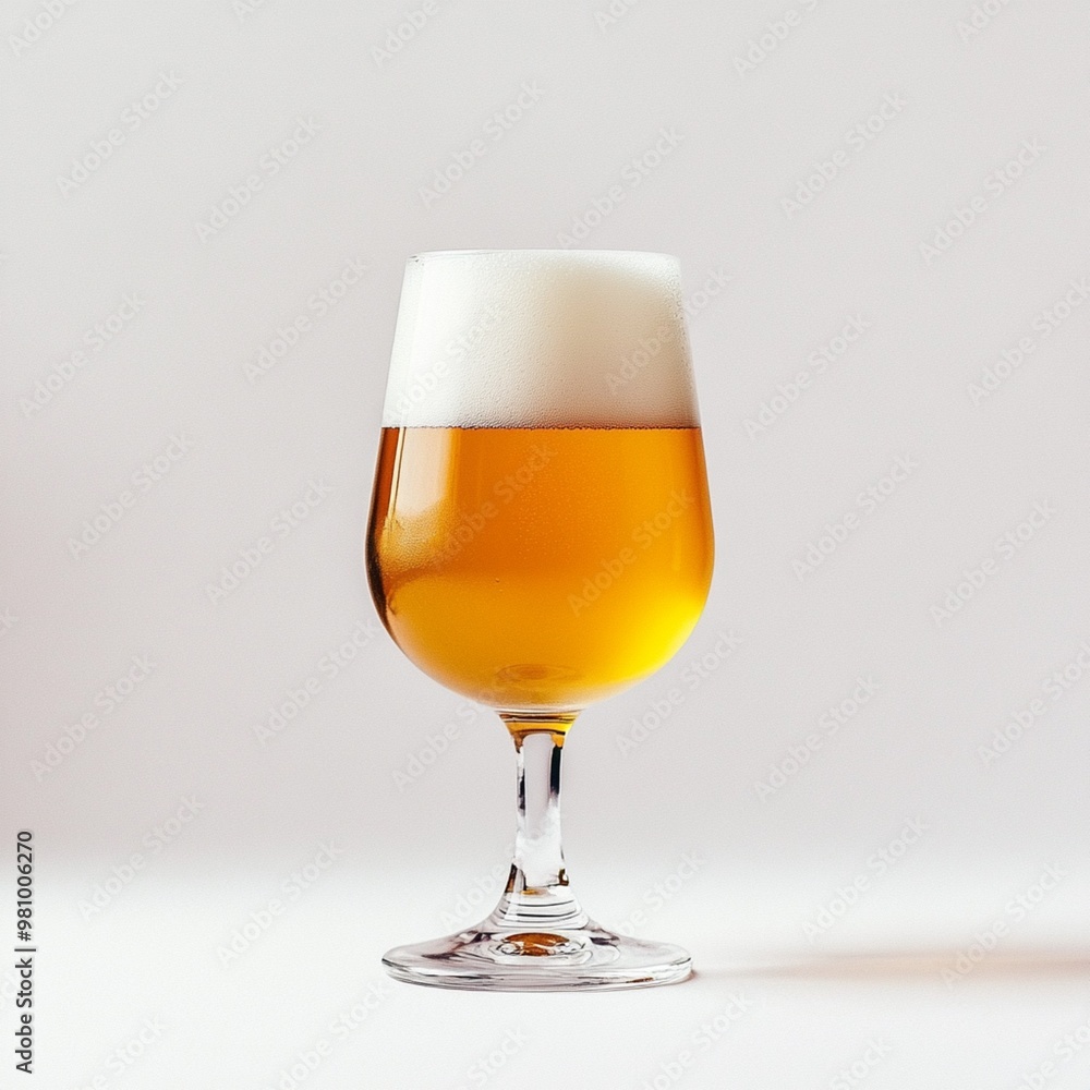 Beer glass on a white studio background Beer glass on a white studio background