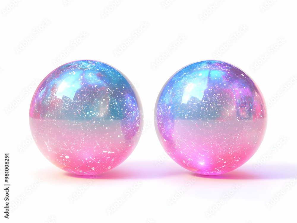 Flat Holographic Countdown Orbs: Close-up of Two Mesmerizing Orbs Displaying a Glowing Countdown to 2025 on White Background for Business and Marketing Use Flat Holographic Countdown Orbs: Close-up of Two Mesmerizing Orbs Displaying a Glowing Countdown to 2025 on White Background for Business and Marketing Use