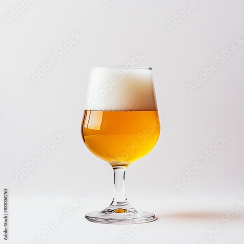 Beer glass on a white studio background