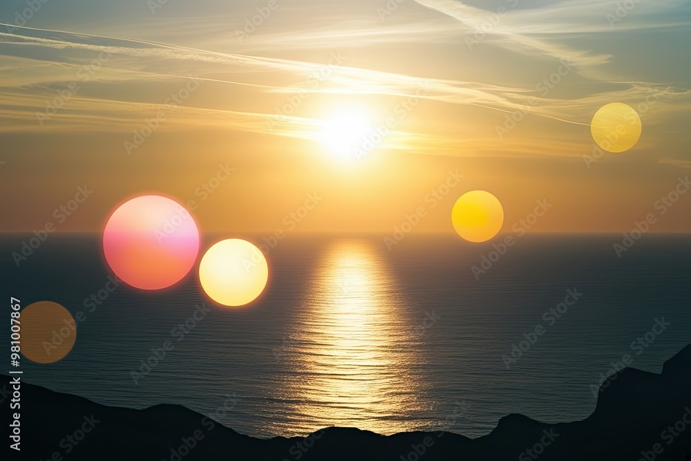 Naklejka premium High-Quality Sunlight Overlay Effects with Lens Flare, Shine, and Bright Rays