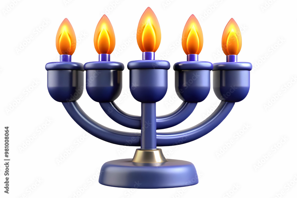 Glossy Hanukkah Menorah with Flickering Digital Flames on Dark Background - Modern Holiday Decoration with Ample Copy Space for Creative Banners Glossy Hanukkah Menorah with Flickering Digital Flames on Dark Background - Modern Holiday Decoration with Ample Copy Space for Creative Banners