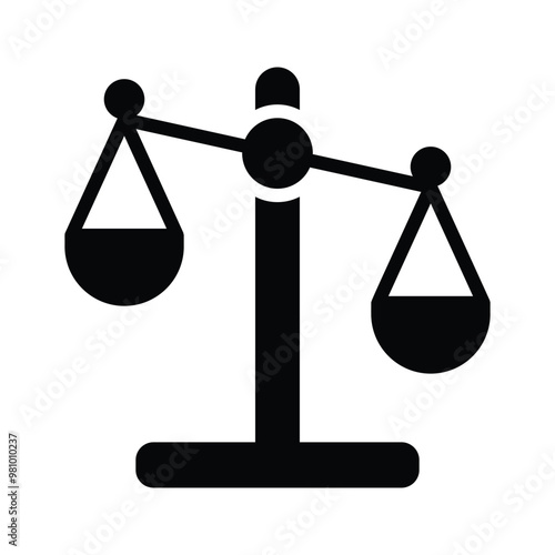 Simple balance icon representing equality,stability and fairness