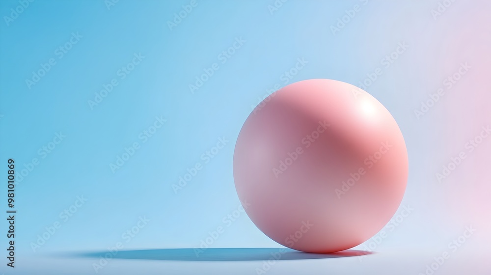 Fototapeta premium Minimalist Pastel Sphere with Geometric Patterns and Clean Composition