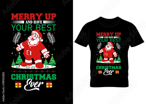 Christmas  merry holiday vector custom modern stylish t shirt design template