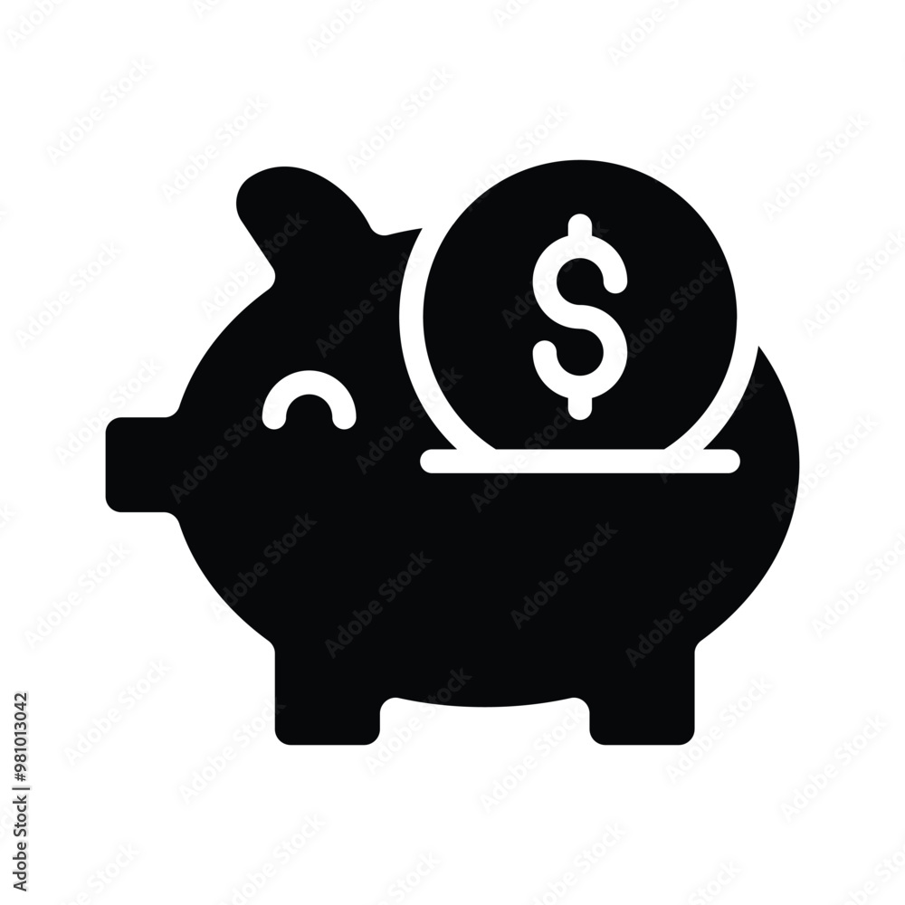 Piggy bank icon for savings, and financial planning tools Piggy bank icon for savings, and financial planning tools