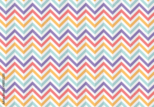 Zigzag stripes multi color background for background design. Vector illustration.