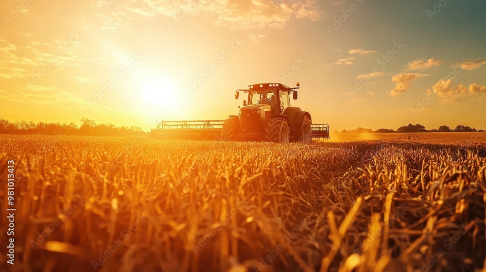 Fototapeta premium Agricultural machinery exhibition showcasing the latest innovations.