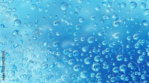 water or rain drops on blue background