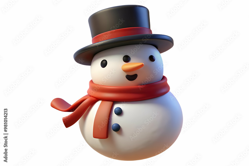 Flat Floating Snowman with Colorful Scarf and Hat Isolated on White Background - Fun Festive Winter Illustration for Holiday Promotions and Seasonal Designs Flat Floating Snowman with Colorful Scarf and Hat Isolated on White Background - Fun Festive Winter Illustration for Holiday Promotions and Seasonal Designs