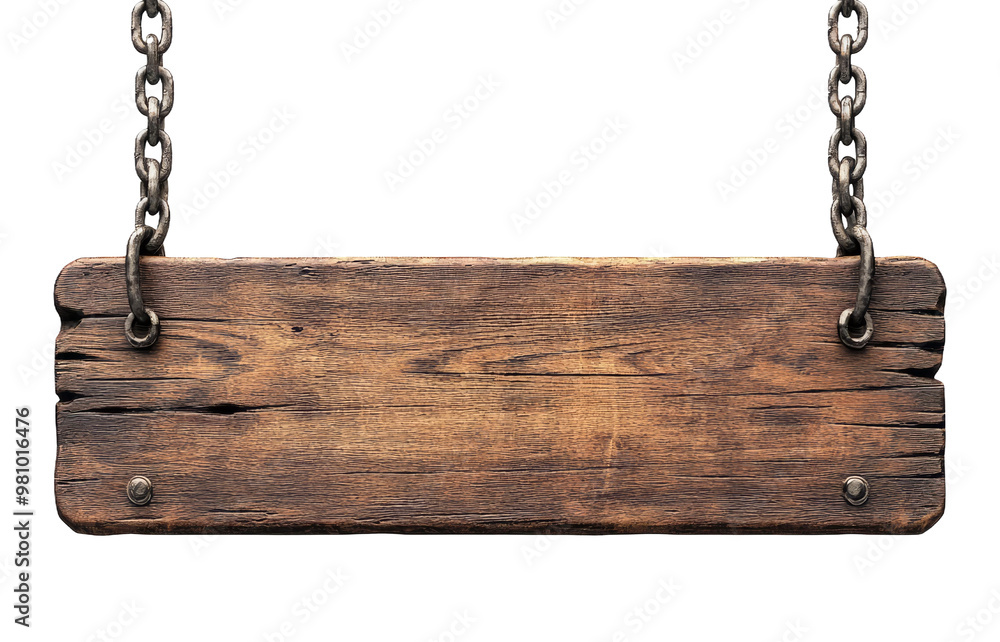 Rustic Wooden Hanging Signboard With Chains Rustic Wooden Hanging Signboard With Chains
