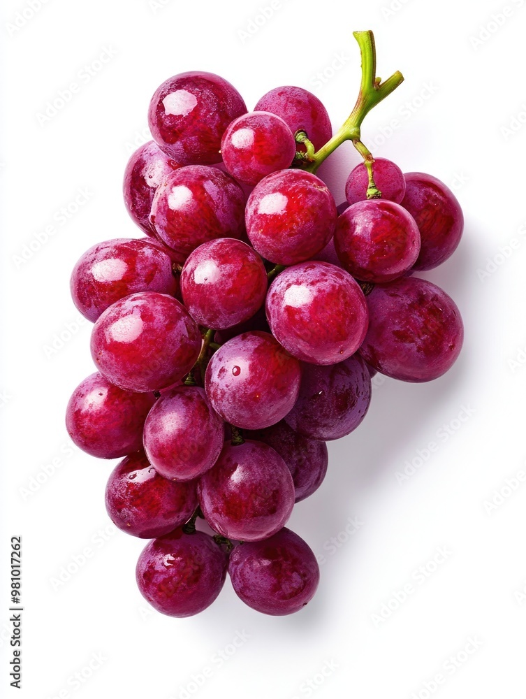 Fototapeta premium Red Grapes on White Surface