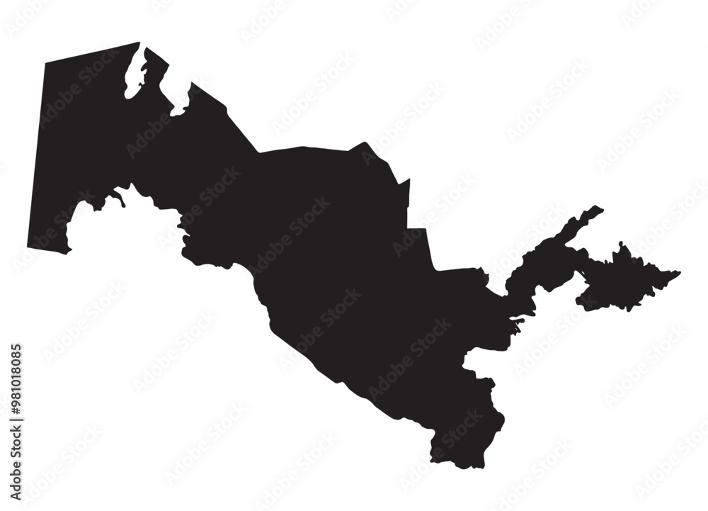 Fototapeta premium Uzbekistan Silhouette Map