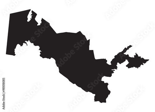 Uzbekistan Silhouette Map