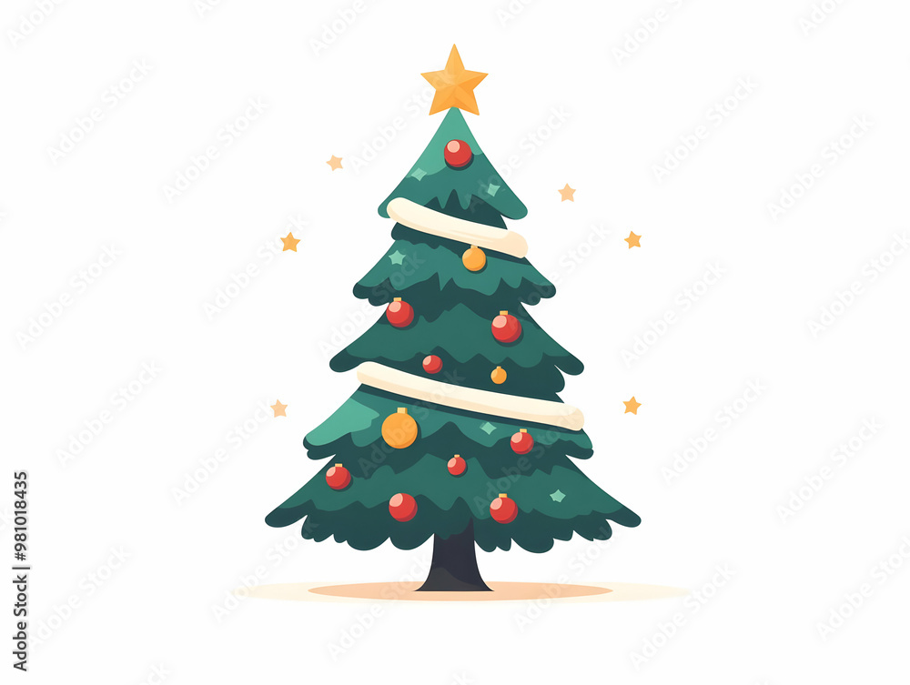 Flat Cartoon Style Christmas Tree Design - Eco-Friendly Sustainable Materials with Bright Colors & Zero Waste Elements - Perfect for Customizable Holiday Backgrounds Flat Cartoon Style Christmas Tree Design - Eco-Friendly Sustainable Materials with Bright Colors & Zero Waste Elements - Perfect for Customizable Holiday Backgrounds
