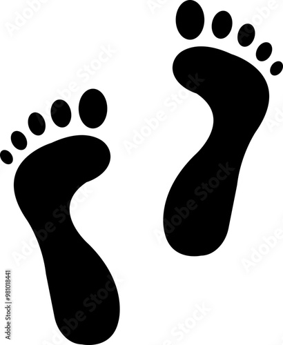 female feet steps. Human foot print walk vector. Two feet of single woman icon. Footsteps sign footprint. 