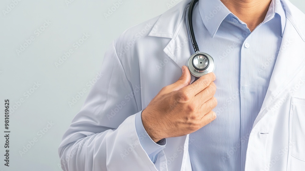 A professional doctor with a stethoscope, dressed in a white coat, ready to provide healthcare and support to patients. A professional doctor with a stethoscope, dressed in a white coat, ready to provide healthcare and support to patients.