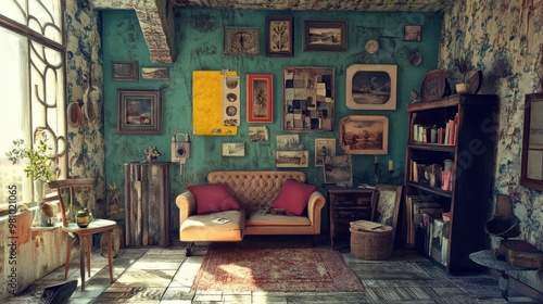 Vintage Living Room Interior