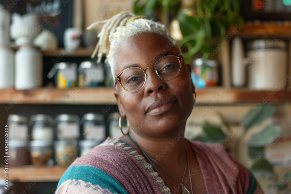 Portrait of a smiling black woman small business owner