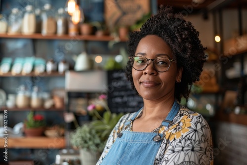 Portrait of a smiling black woman small business owner