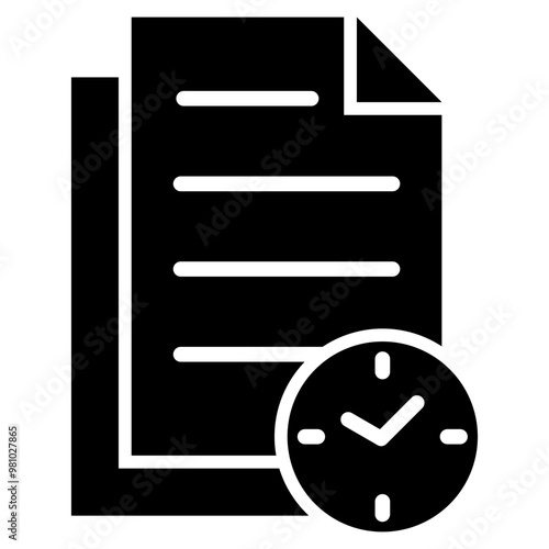 Deadline icon with glyph style 