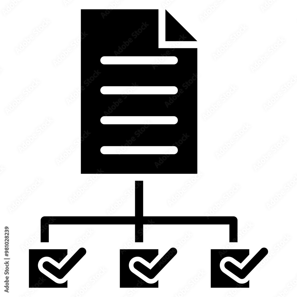 Document verification icon with glyph style Document verification icon with glyph style