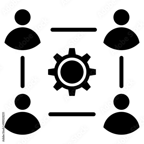 Teamwork icon with glyph style 