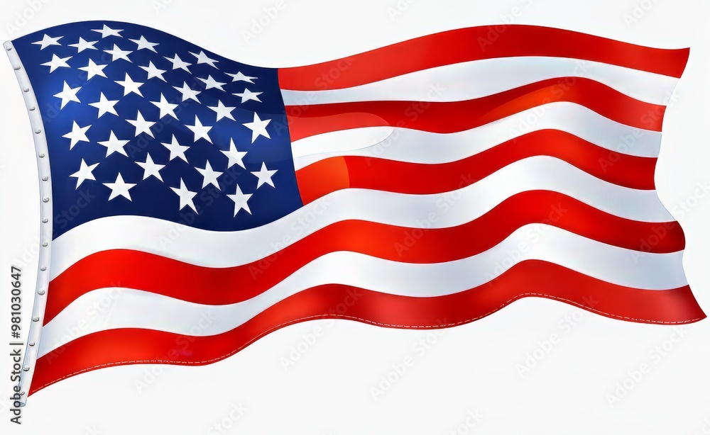 Waving American flag with vibrant colors and dynamic movement. Waving American flag with vibrant colors and dynamic movement.