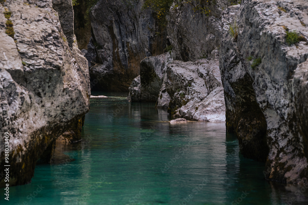 The incredible wild nature and beauty of pure and cold river Soča in Triglav National Park, Slovenia. The incredible wild nature and beauty of pure and cold river Soča in Triglav National Park, Slovenia.