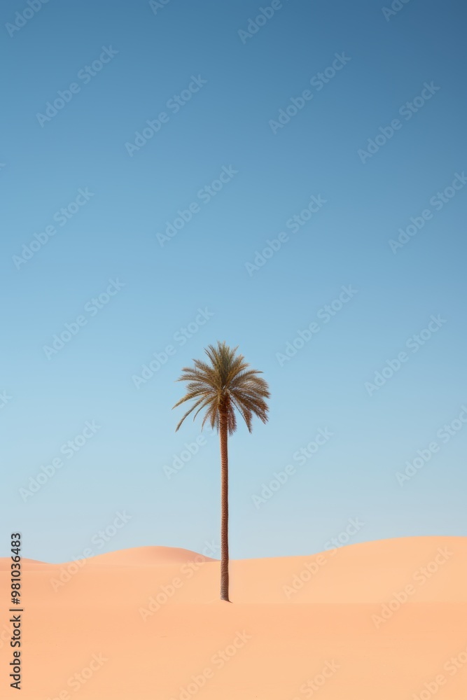 Obraz premium Solitary Palm in Pastel Desert