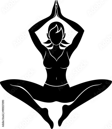 silhouette of yoga person