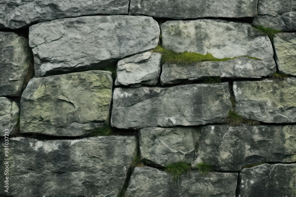 Obraz premium Green granite wall architecture rock.