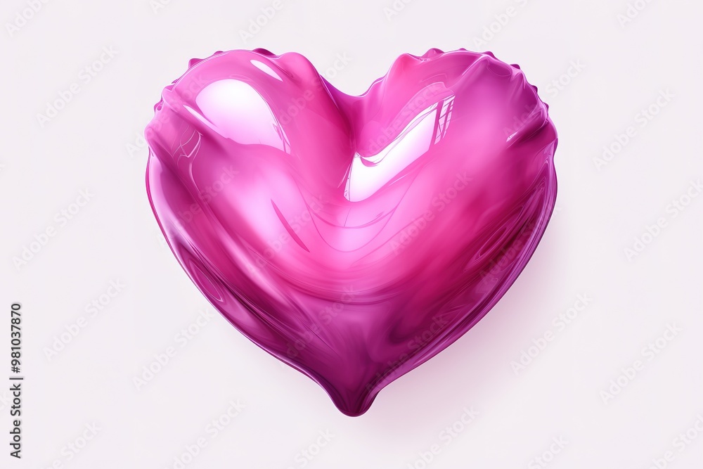 Realistic 3d red heart. Hand drawn decorative spring romantic icon, cartoon love symbol. Happy Valentines Day shape of glossy heart. Abstract vector illustration isolated on a white background Realistic 3d red heart. Hand drawn decorative spring romantic icon, cartoon love symbol. Happy Valentines Day shape of glossy heart. Abstract vector illustration isolated on a white background