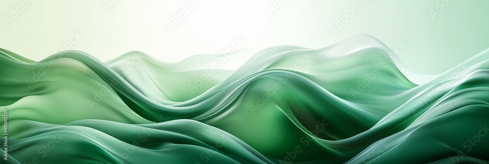 Abstract green background with wavy shapes and fluid design Abstract green background with wavy shapes and fluid design