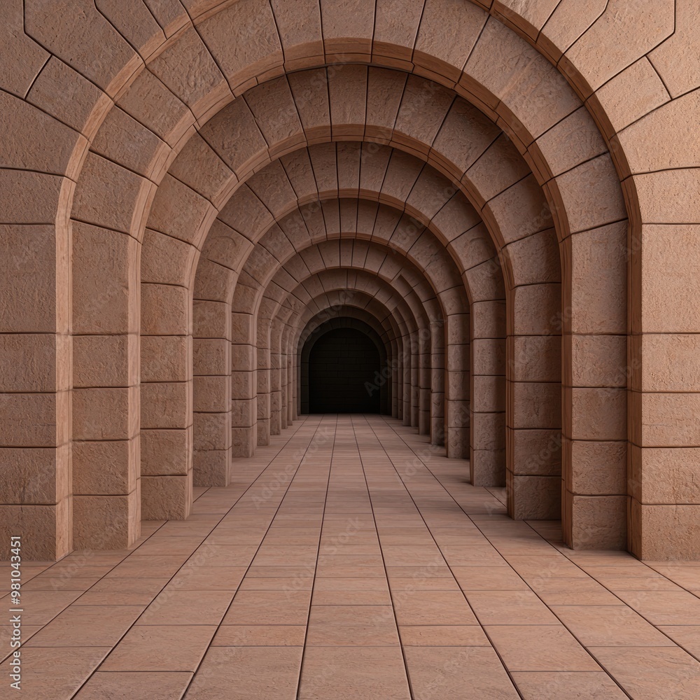 Fototapeta premium Serene Archways in a Stone Corridor