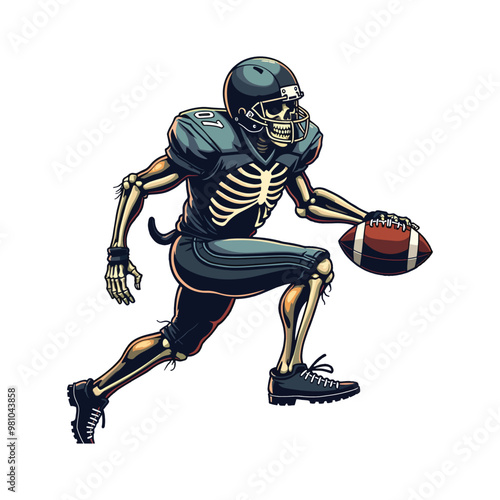 American Football Skeleton Illustration