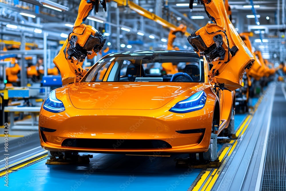 Agile production in the automotive industry, focusing on flexible manufacturing to quickly adjust to market demands Agile production in the automotive industry, focusing on flexible manufacturing to quickly adjust to market demands