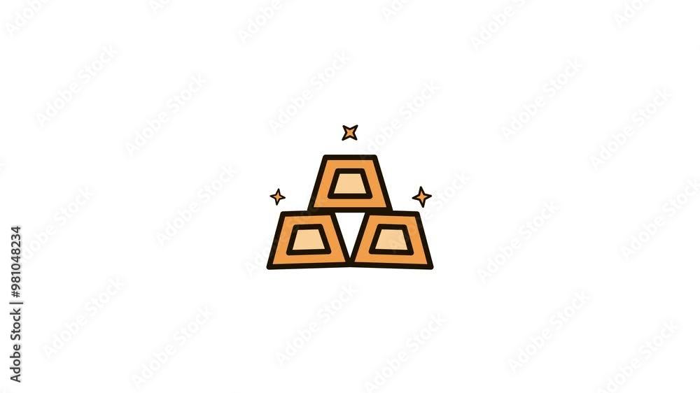 gold bullion animation with investment concept gold bullion animation with investment concept