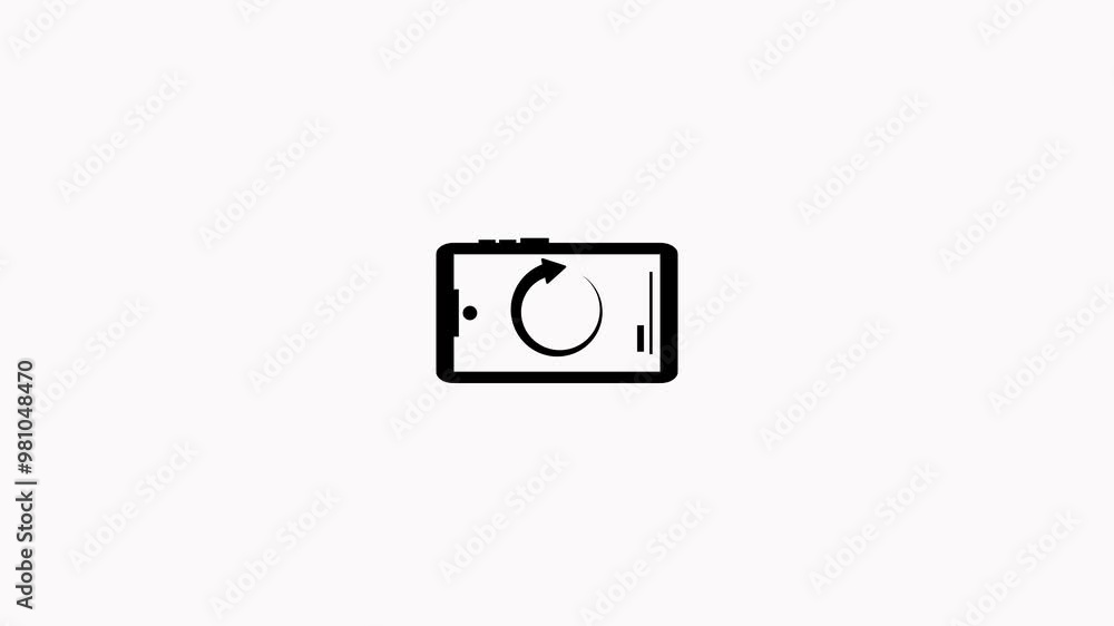 auto phone rotation icon animation. Right directional arrow refresh icon animation. 4k auto phone rotation icon animation. Right directional arrow refresh icon animation. 4k