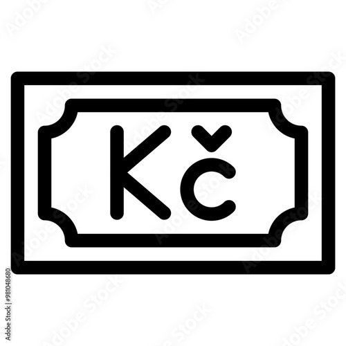 Czech koruna, banknote, country, money, cash Icon