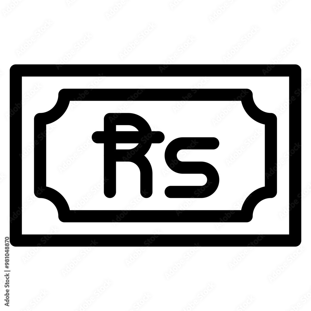 Sri Lankan rupee, banknote, country, money, cash Icon